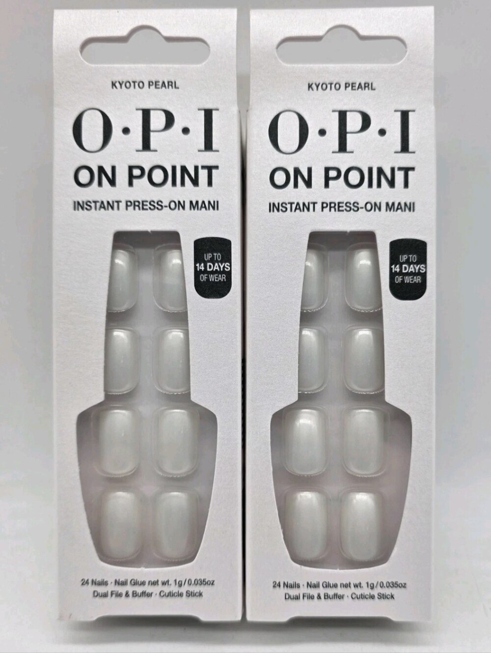 NIB 2x OPI On Point Instant Press-On Mani - Kyoto Pearl White Sealed